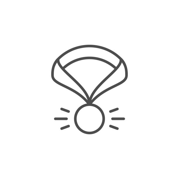 奖章上有丝带线的轮廓图标图片下载