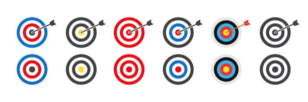 目标图标矢量插图。机会市场目标箭头击中目标概念孤立在白色背景。图片下载