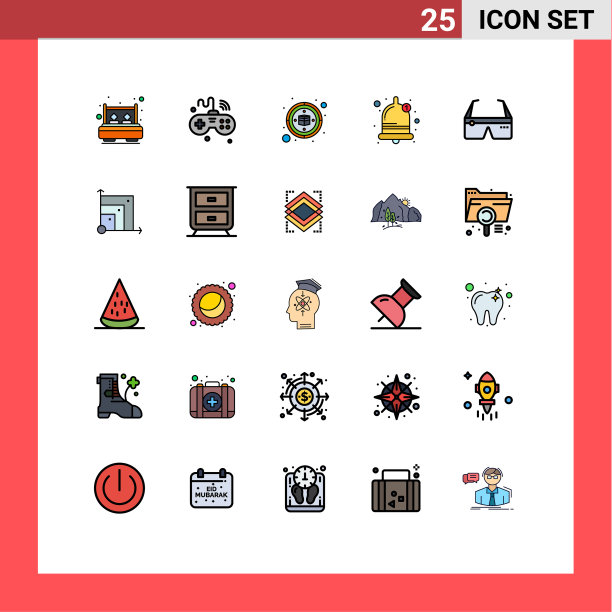 25个创意图标的现代符号和符号图片下载