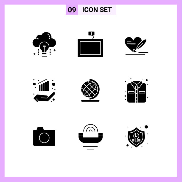 股票图标包9行符号和符号图片下载