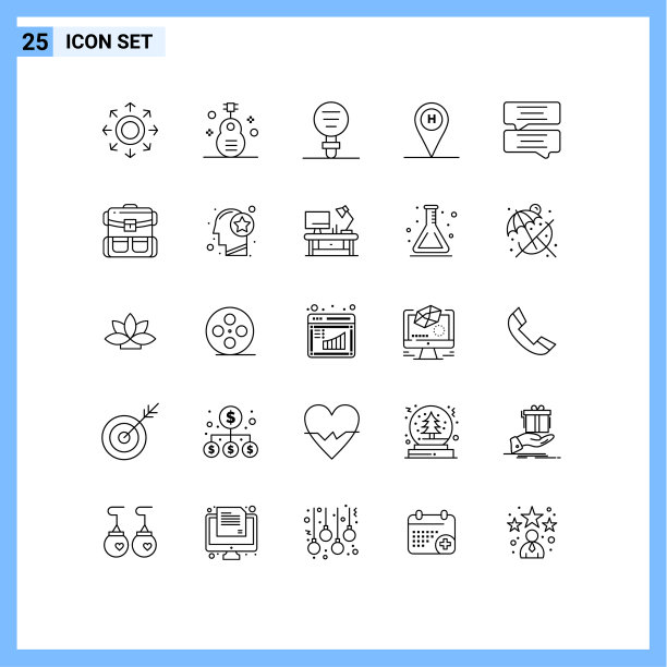 打包25条创意线定位海滩别墅图片下载