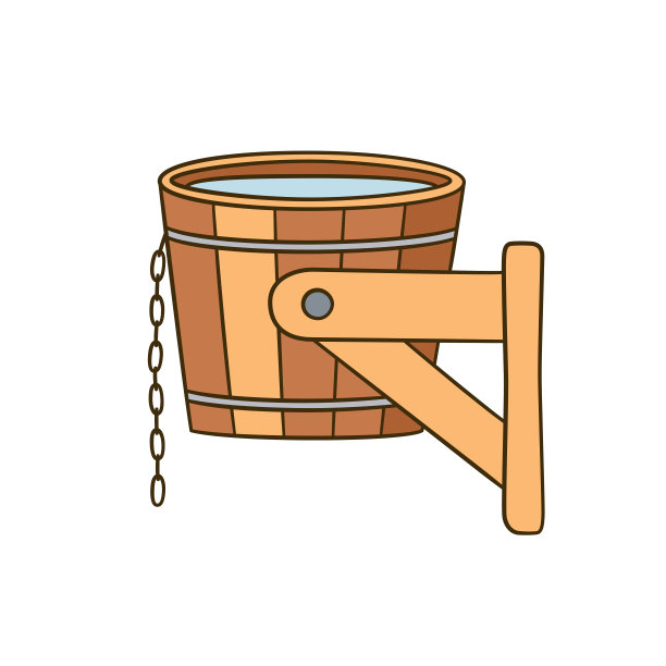 用冷水浸泡。桶的硬化程序。手绘矢量图图片下载