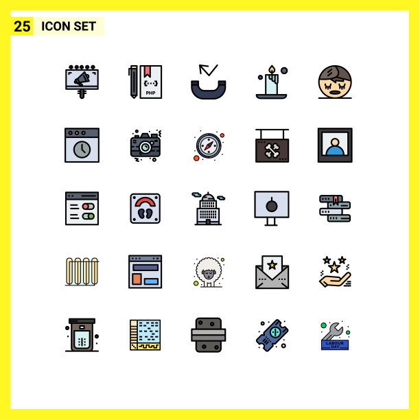 25主题填充线平面颜色和可编辑图片下载