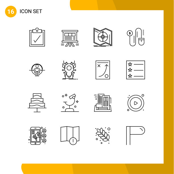 设置16个现代的用户界面图标符号登录图片下载