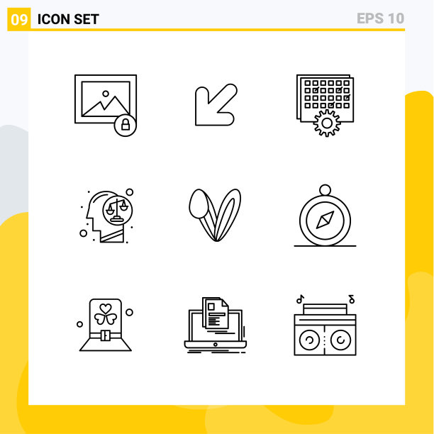 9主题大纲和可编辑符号兔子图片下载