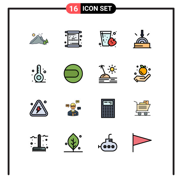 16个通用平色填充线标志符号图片下载