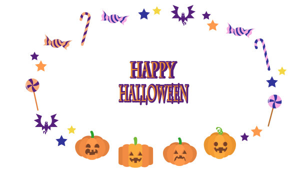 万圣节南瓜和糖果装饰框图片下载