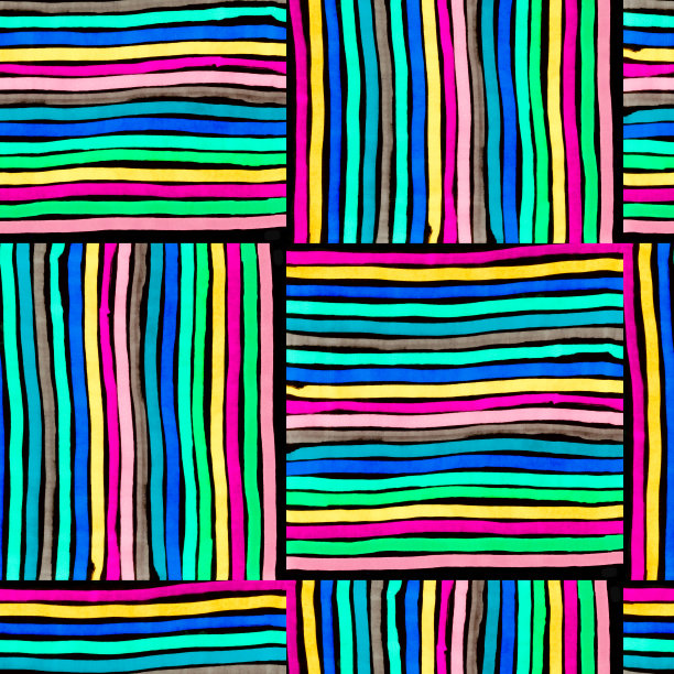 无缝几何马赛克格子图案。编织矩形和正方形的背景。正方形的彩色条纹。拼图，陶瓷，瓷砖的质感。灰色，白色，红色，冷色图片下载