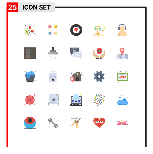 25个主题平色和可编辑的符号图片下载