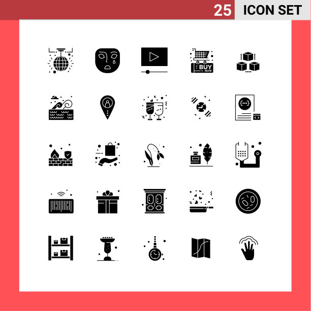 25固体字形概念的网站移动和图片下载