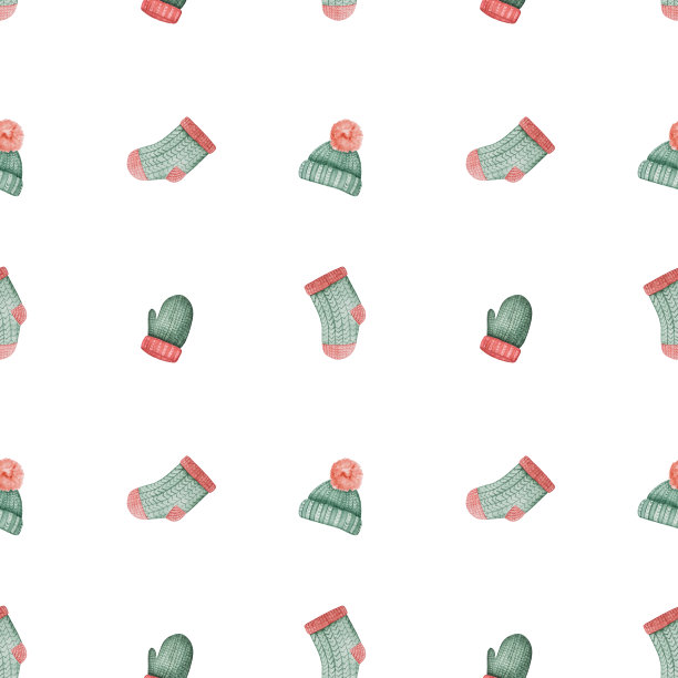 画冬天的衣服和东西。漂亮的卡片图片下载