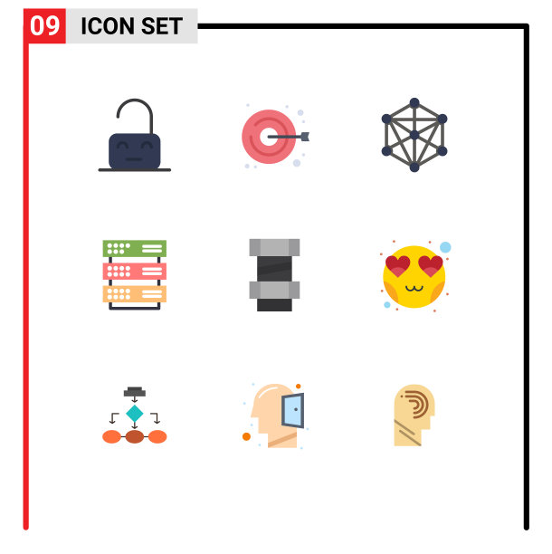 可编辑线包9个简单的平面颜色图片下载