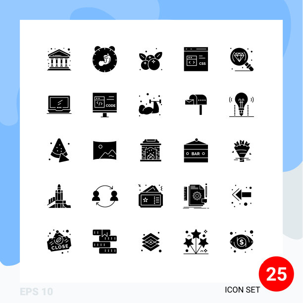 在网格上设置25个实体符号用于开发图片下载