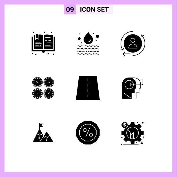 为世界设置9个现代UI图标符号图片下载