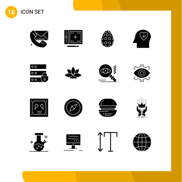 用户界面包16个基本固字形图片下载