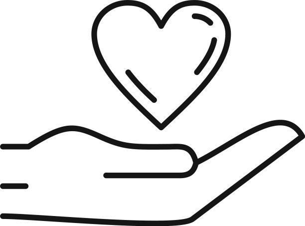 保持爱心图标轮廓风格图片下载