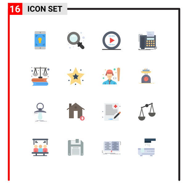 象形图设置16个简单的单色金融图片下载