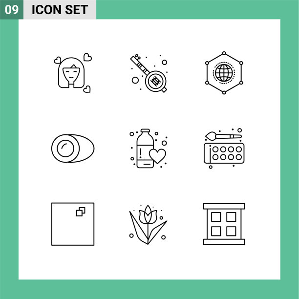 大纲包9个通用美食符号图片下载