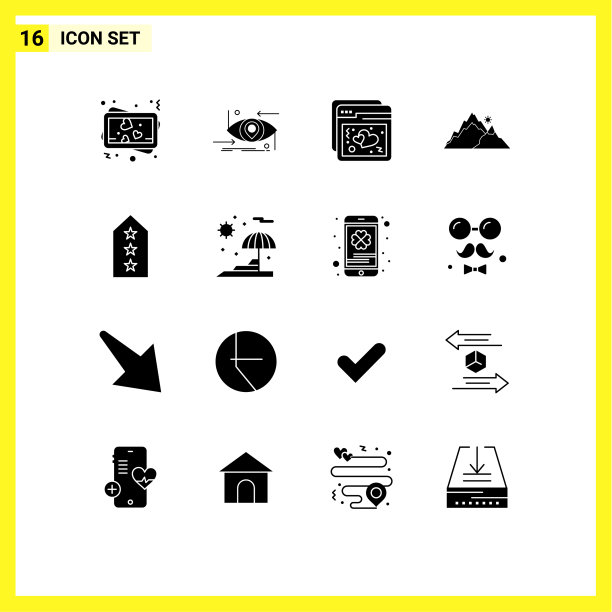 16个创意图标的现代标志和符号图片下载