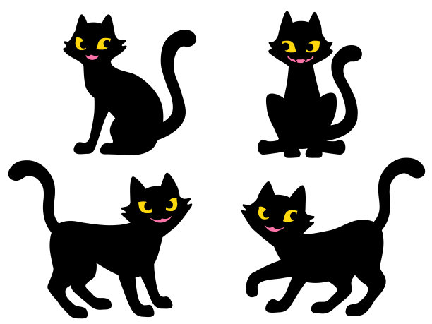 黑猫插图图片下载