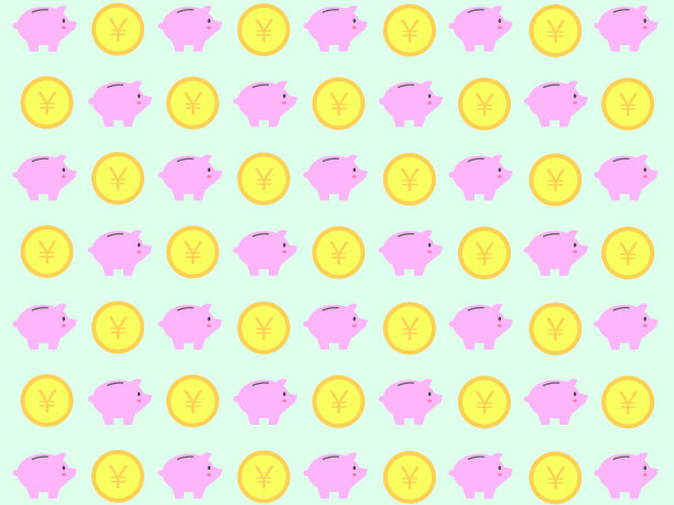 存钱罐和日元背景图片下载