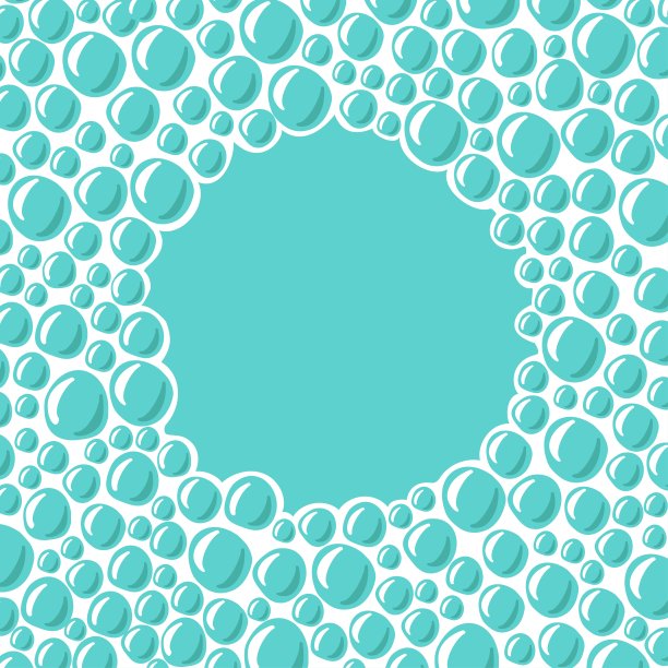 氧泡圈框。卡通矢量插图。手绘，素描风格，孤立在白色背景。沐浴和淋浴用的清洁液、肥皂和泡沫。为你的文字，照片，符号留出空间图片下载