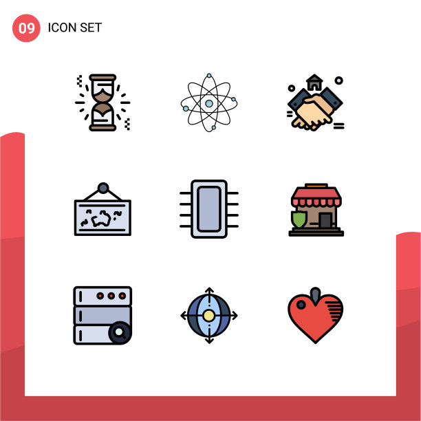 在网格上设置9填充线的平面颜色图片下载