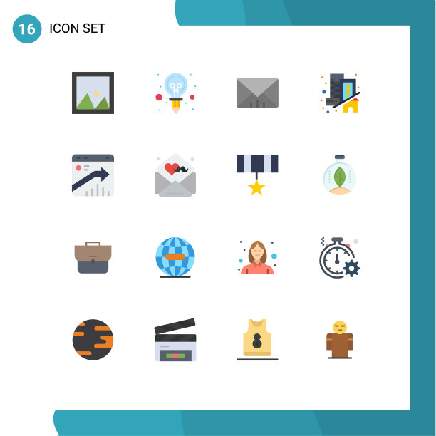 16种适用于网络和移动的通用平面颜色图片下载