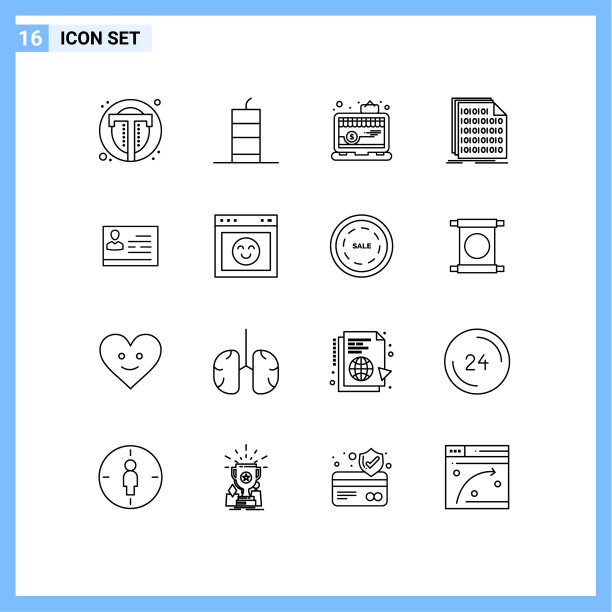 16个创意图标的现代标志和符号图片下载