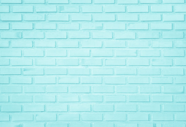 空背景宽蓝色砖墙纹理。平静的白色瓷砖正方形或石材图案无缝，薄荷绿石灰石抽象卫生间/网格不均匀的内部清洁。浴室和地铁设计背景。图片下载