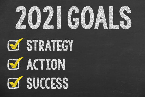 在黑板背景下的2021年目标图片下载