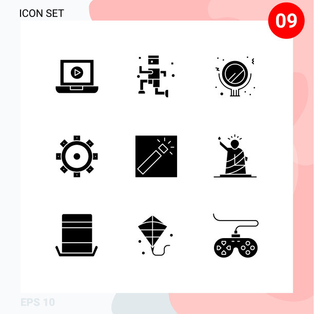 用户界面包9个基本立体字形图片下载