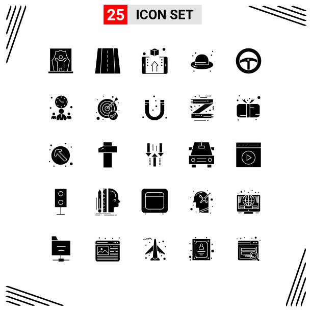 股票图标包25行符号和符号图片下载