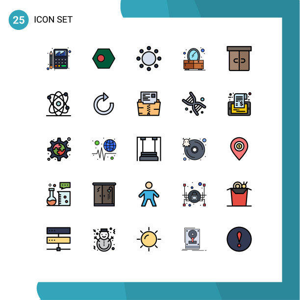 25个创意图标的现代符号和符号图片下载