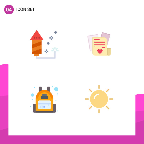 移动界面平面图标设置4个象形图图片下载