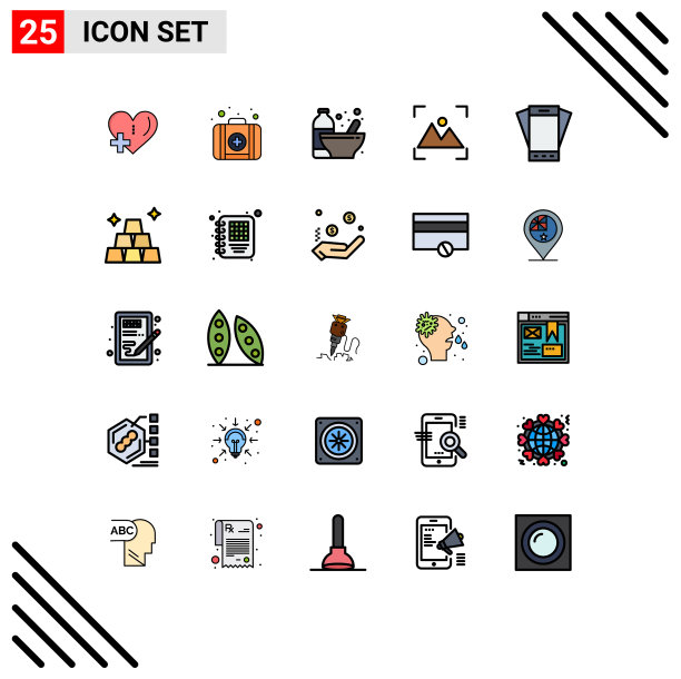 25个通用填充线平色标志符号图片下载