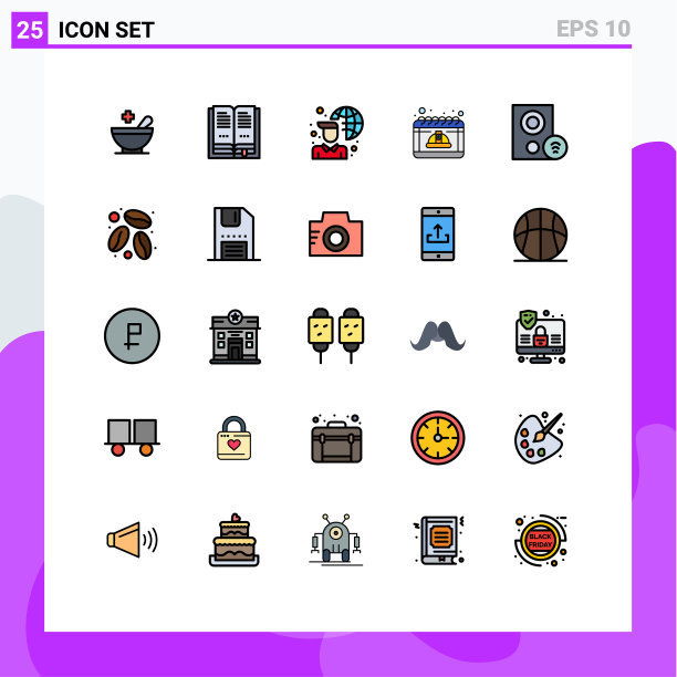 现代设置25填充线平面颜色图片下载