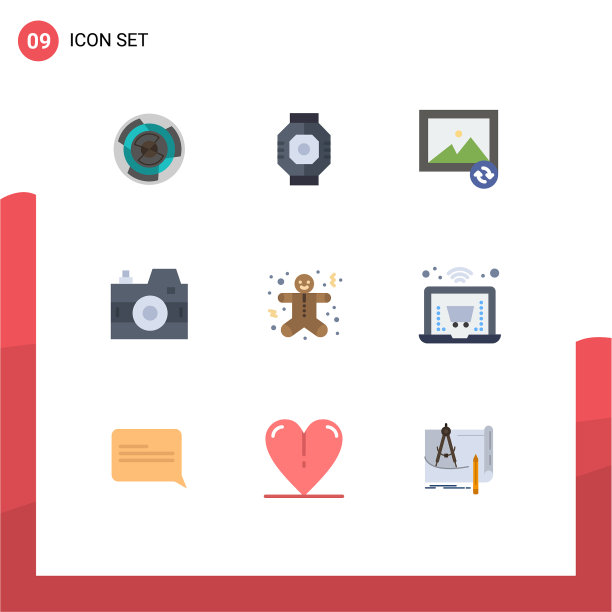 9种适用于网络和移动的通用平面颜色图片下载