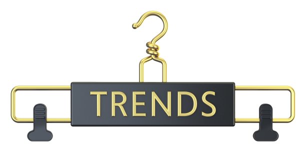 黑色衣架与趋势文本3D图片下载