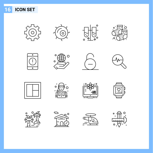 现代集16轮廓象形电话图片下载