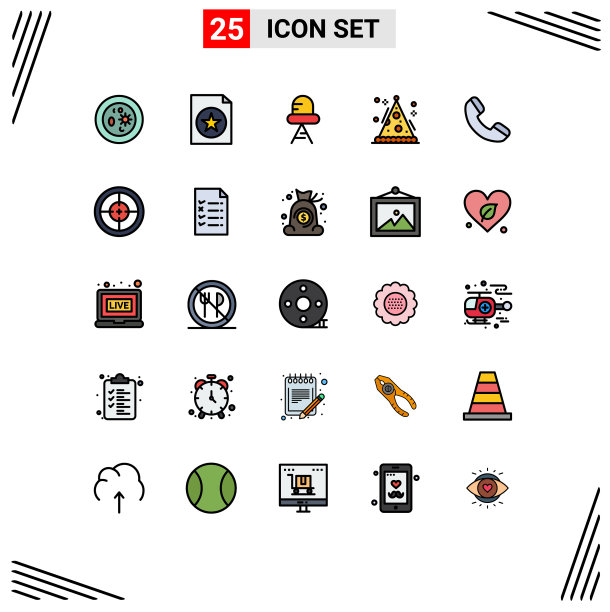 在网格上设置25个填充线平面颜色图片下载