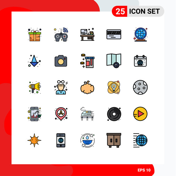 现代设置25填充线平面颜色图片下载