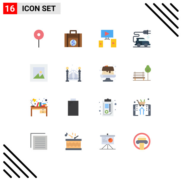 股票图标包16行符号和符号图片下载