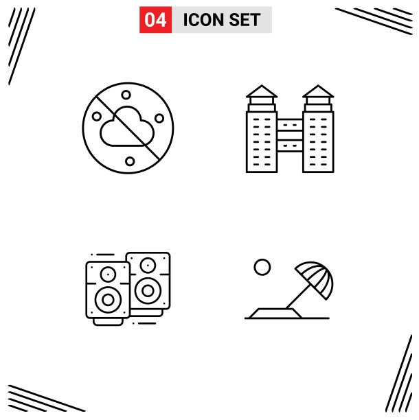 象形图设置4个简单的填充线平色图片下载