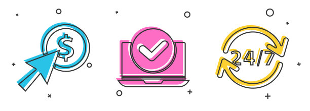 设置光标和硬币笔记本电脑和时钟24小时图片下载