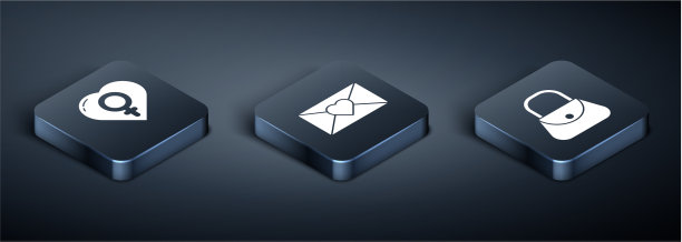 在心型手提包中设置等距女性性别图片下载