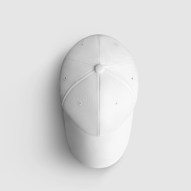 空白面料帽模板与遮阳板，俯视图，防晒服，孤立在背景上。图片下载