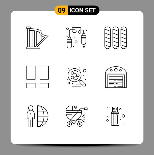 9 .用户界面轮廓包现代标识和图片下载