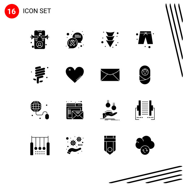 移动界面立体字形设置16个象形文字图片下载