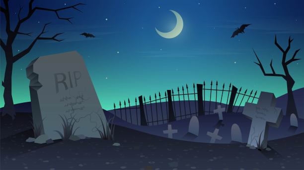 月光下的墓地图片下载